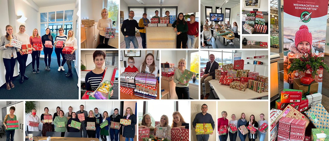 Gemeinsam Päckchen packen für „Weihnachten im Schuhkarton“ – Ecovis & friends spendet 1.000 Euro